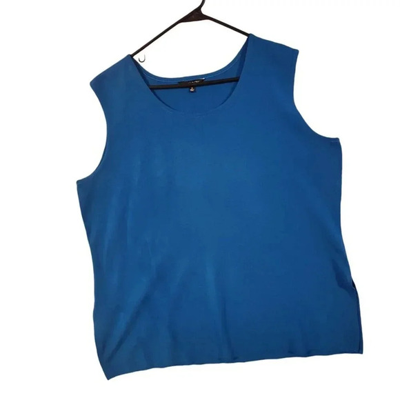Misook Knit Tank Top Women's Royal Blue Crew Neck Pullover Sleeveless Size 1X - Picture 9 of 10